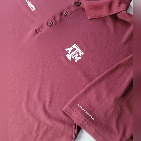 Columbia PFG Omni-Freeze Maroon Texas A&M Aggies NCAA Polo Shirt Men Size Large - Picture 6 of 10